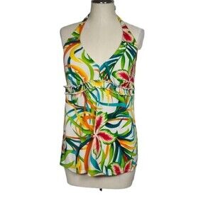 Motherhood Maternity Floral Tropical Hawaiian Tankini M